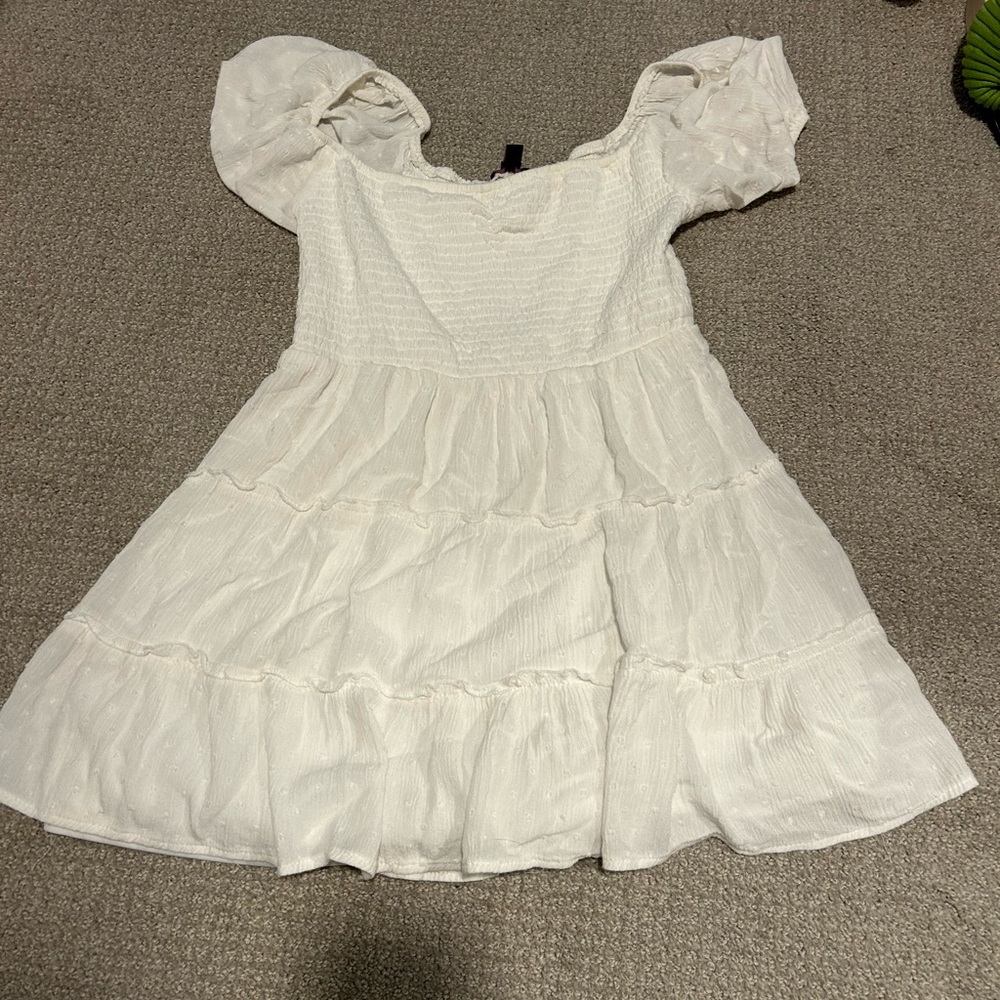White Puff Sleeve Dress